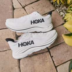 Mens HOKA Clifton 10 Athletic Shoe - White / Black