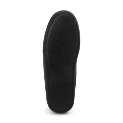 Mens Minnetonka Pile Lined Hardsole Slipper - Black