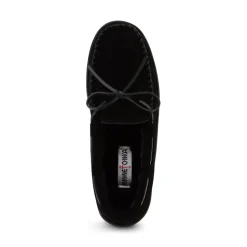 Mens Minnetonka Pile Lined Hardsole Slipper - Black