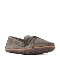 Mens Minnetonka Tie Tread Moccasin - Grey