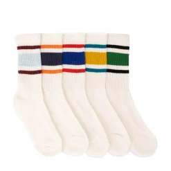Mens Varsity Crew Socks 5 Pack - Multicolor