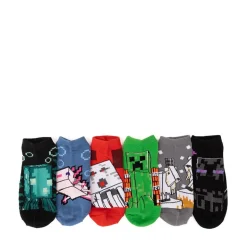 Minecraft Low Cut Socks 6 Pack - Big Kid - Multicolor