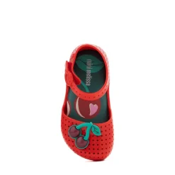 Mini Melissa Pop Flat Casual Shoe - Toddler / Little Kid - Red / Green