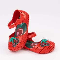 Mini Melissa Pop Flat Casual Shoe - Toddler / Little Kid - Red / Green