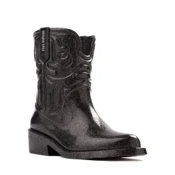 Mini Melissa Texas Boot - Little Kid / Big Kid - Black Glitter
