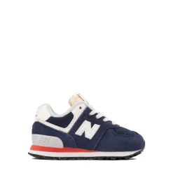 New Balance 574 Athletic Shoe - Baby / Toddler - Navy / Blast Red