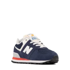 New Balance 574 Athletic Shoe - Baby / Toddler - Navy / Blast Red