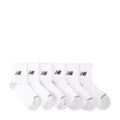 New Balance Cushion Quarter Socks 6 Pack - White / Black