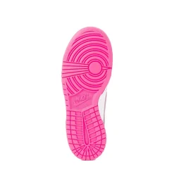Nike Dunk Low Athletic Shoe - Big Kid - White / Pink / Laser Fuchsia