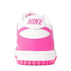 Nike Dunk Low Athletic Shoe - Big Kid - White / Pink / Laser Fuchsia