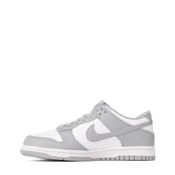 Nike Dunk Low Athletic Shoe - Big Kid - White / White / Light Smoke Grey