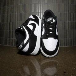 Nike Dunk Low Athletic Shoe - Little Kid - White / White / Black