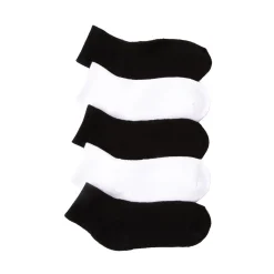 Quarter Top Socks 5 Pack - Little Kid - Black / White