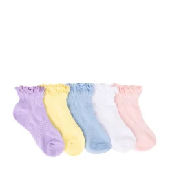 Ruffle Top Quarter Socks 5 Pack - Toddler - Multicolor