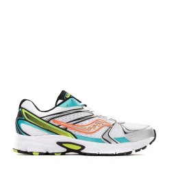 Saucony Ride Millennium Athletic Shoe - White / Mutant Green / Orange