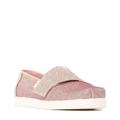 TOMS Alpargata Classic Glitter Slip-On Casual Shoe - Little Kid / Big Kid - Rose