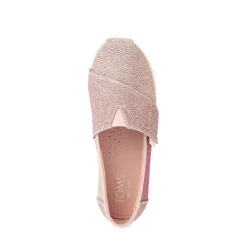 TOMS Alpargata Classic Glitter Slip-On Casual Shoe - Little Kid / Big Kid - Rose