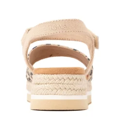 TOMS Diana Platform Sandal - Little Kid / Big Kid - Natural Leopard Print