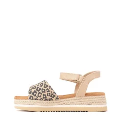 TOMS Diana Platform Sandal - Little Kid / Big Kid - Natural Leopard Print