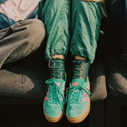 Womens adidas Gazelle Bold Athletic Shoe - Court Green / Lucid Pink / Pure Sulfur