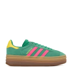 Womens adidas Gazelle Bold Athletic Shoe - Court Green / Lucid Pink / Pure Sulfur