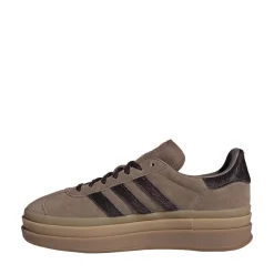 Womens adidas Gazelle Bold Athletic Shoe - Earth Strata / Aurora Coffee / Gold Metallic