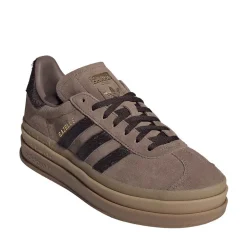 Womens adidas Gazelle Bold Athletic Shoe - Earth Strata / Aurora Coffee / Gold Metallic