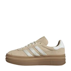 Womens adidas Gazelle Bold Athletic Shoe - Stone Khaki / Cream White / Gold Metallic
