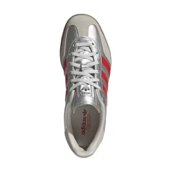 Womens adidas Gazelle Indoor Athletic Shoe - Silver Metallic / Better Scarlet / Grey One
