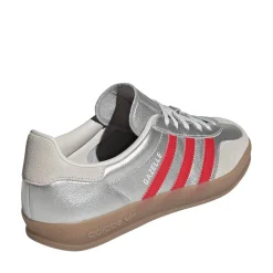 Womens adidas Gazelle Indoor Athletic Shoe - Silver Metallic / Better Scarlet / Grey One