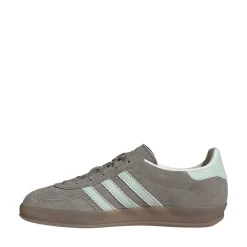Womens adidas Gazelle Indoor Athletic Shoe - Silver Pebble / Linen Green / Gum