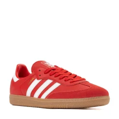 Womens adidas Samba OG Athletic Shoe - Better Scarlet / Cloud White / Gold Metallic