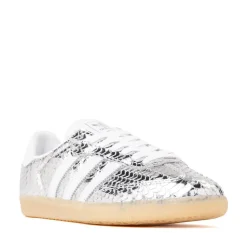 Womens adidas Samba OG Athletic Shoe - Silver Metallic / Cloud White / Gum