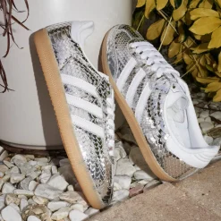 Womens adidas Samba OG Athletic Shoe - Silver Metallic / Cloud White / Gum