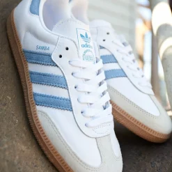 Womens adidas Samba OG Athletic Shoe - White / Alumina / Ash Blue