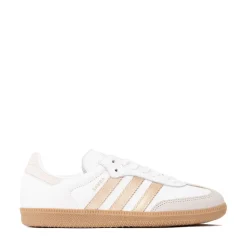 Womens adidas Samba OG Athletic Shoe - White / Wonder Gold Metallic / Grey One