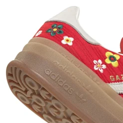 Womens adidas x Liberty London Gazelle Bold Athletic Shoe - Better Scarlet / Off White / EQT Yellow