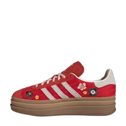 Womens adidas x Liberty London Gazelle Bold Athletic Shoe - Better Scarlet / Off White / EQT Yellow