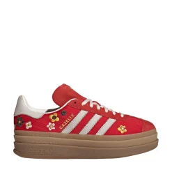 Womens adidas x Liberty London Gazelle Bold Athletic Shoe - Better Scarlet / Off White / EQT Yellow