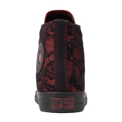 Womens Converse Chuck Taylor All Star High-Top Dressed Up Lace Overlay Sneaker - Black / Park Red