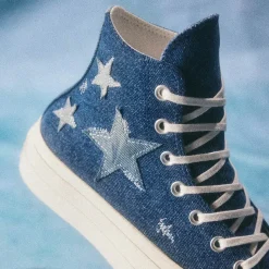 Womens Converse Chuck Taylor All Star Lift Denim High-Top Sneaker - Navy / Egret