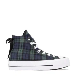 Womens Converse Chuck Taylor All Star Lift Plaid High-Top Sneaker - Navy / Branch Out