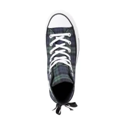 Womens Converse Chuck Taylor All Star Lift Plaid High-Top Sneaker - Navy / Branch Out