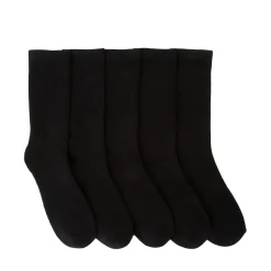 Womens Crew Socks 5 Pack - Black