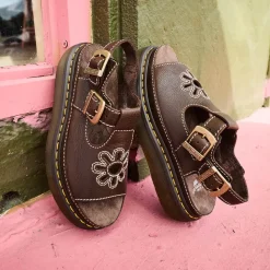 Womens Dr. Martens Dunnet Flower Sandal - Kelp Brown