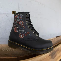 Womens Dr. Martens 1460 Vonda Tavern Roses Boot - Black