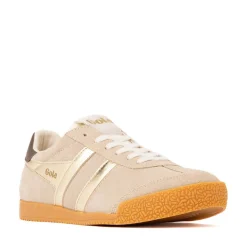 Womens Gola Classics Elan Glitz Sneaker - Bone / Gold / Dark Brown