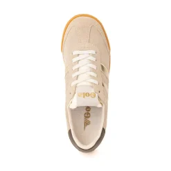 Womens Gola Classics Elan Glitz Sneaker - Bone / Gold / Dark Brown
