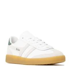 Womens Gola Classics Viper Leather Sneaker - White / White / Evergreen / Gum
