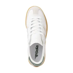 Womens Gola Classics Viper Leather Sneaker - White / White / Evergreen / Gum